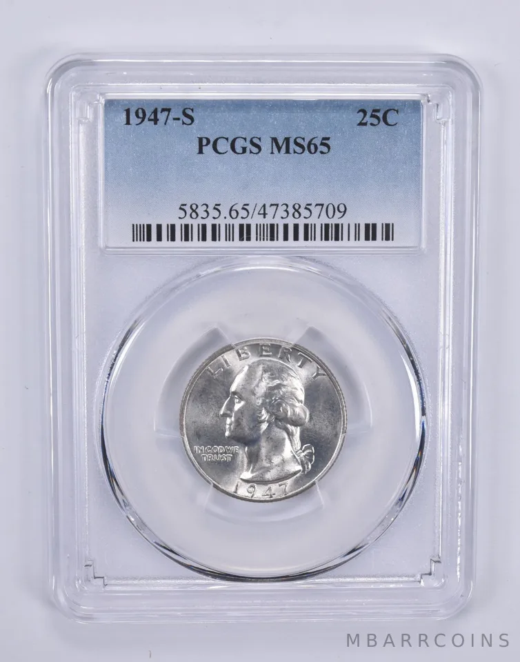 1947-S Washington Quarter 25c MS65 PCGS Blue Label