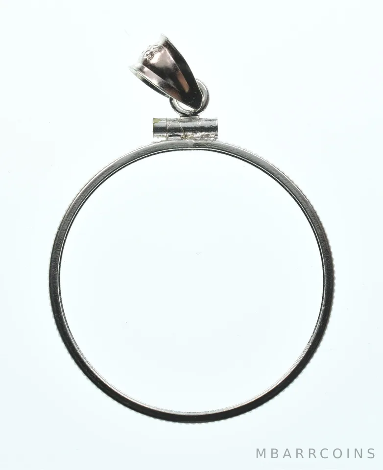 Sterling Silver 26 MM Susan B Anthony $1 Coin Bezel Pendant Frame Edge *2329