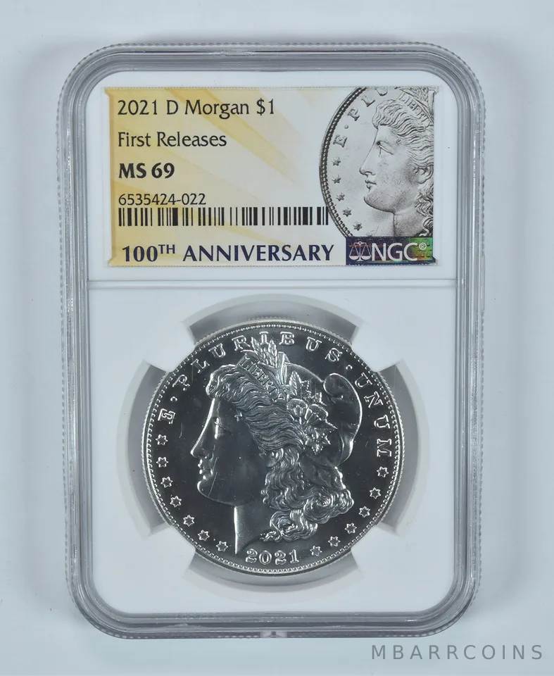 2021-D Morgan Silver Dollar First Releases MS69 NGC Special Label