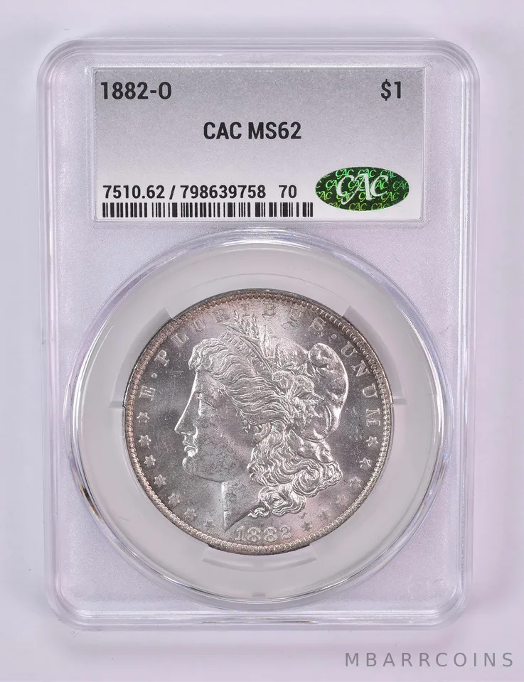 1882-O Morgan Silver Dollar MS62 CAC CACg