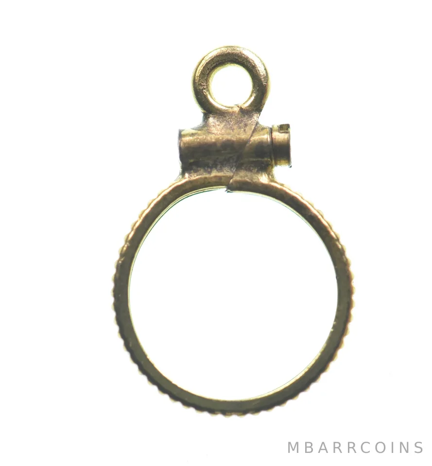 12K 10mm Gold Filled Token Coin Bezel Pendant Frame Edge *1422