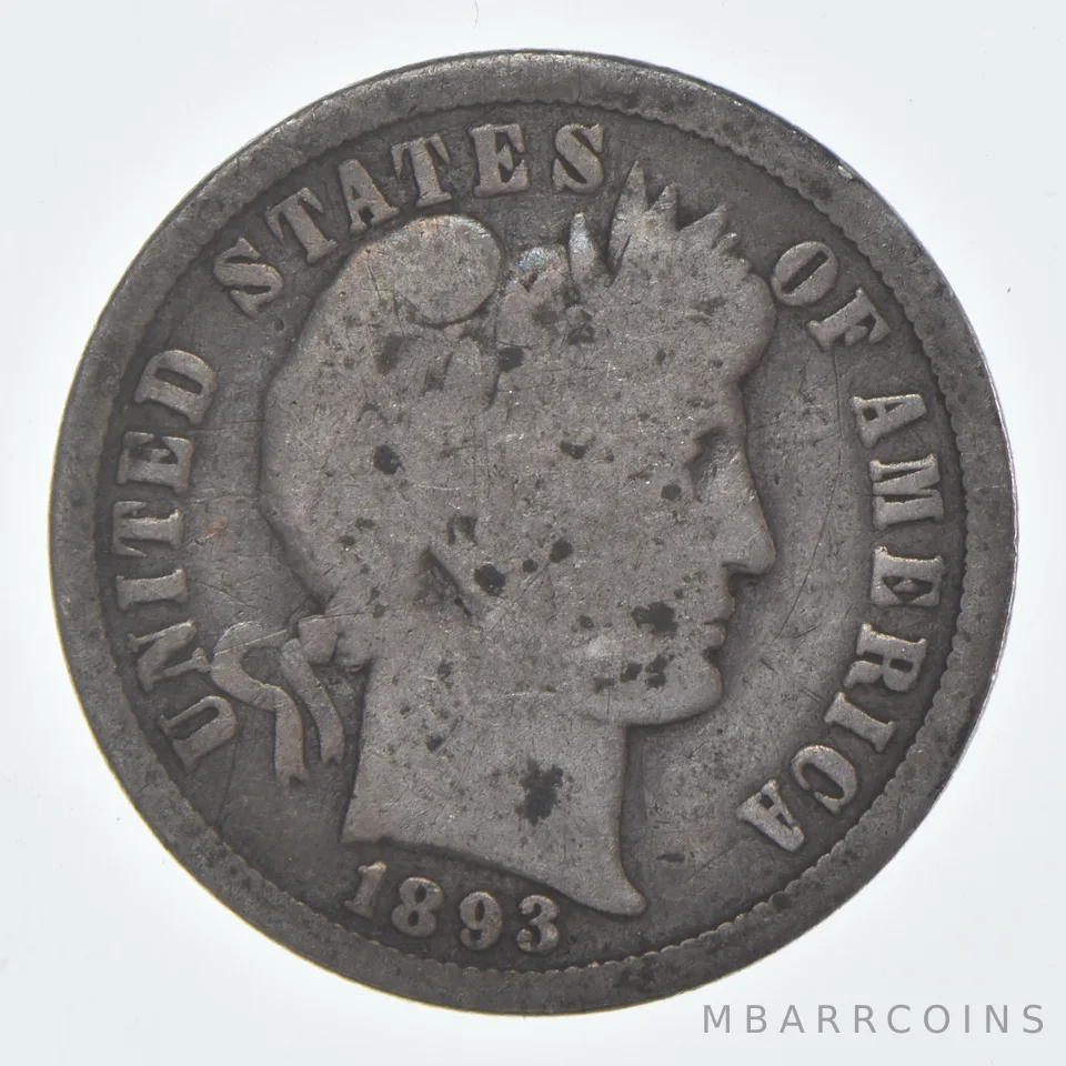1893-O Barber Dime 90% Silver Average Circ