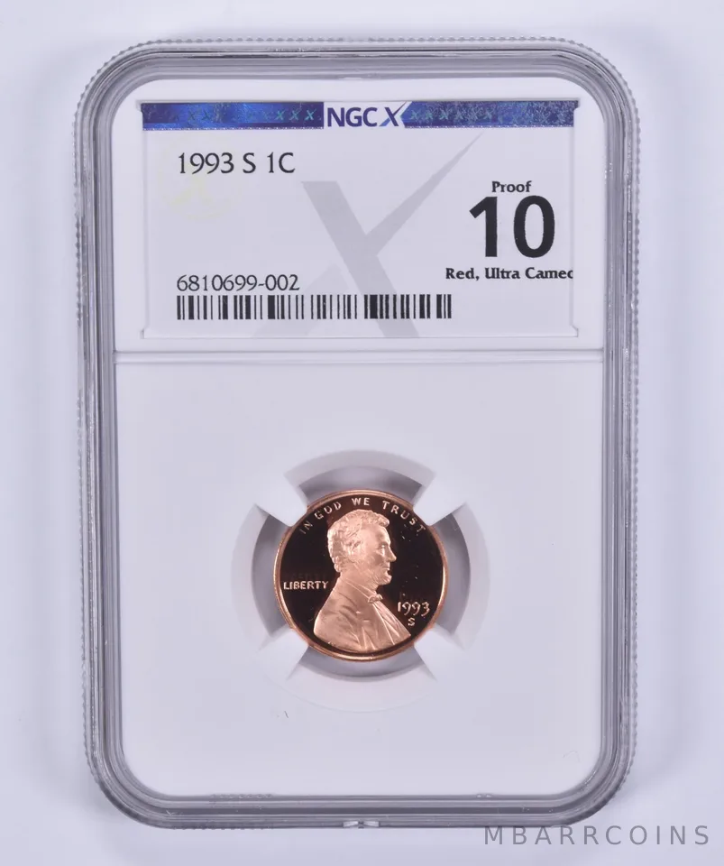 1993-S Lincoln Memorial Cent Proof 10 UCAM RD NGC X NGCX