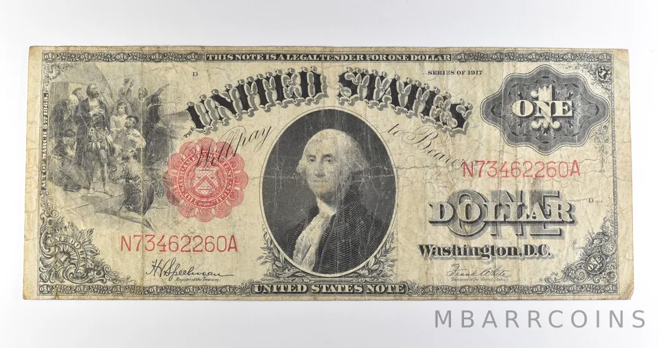 1917 $1 Legal Tender Large Note Red Seal *4553