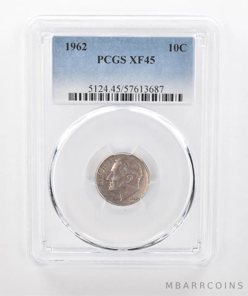 1962 Roosevelt Dime XF45 PCGS Beautiful Tone *1570