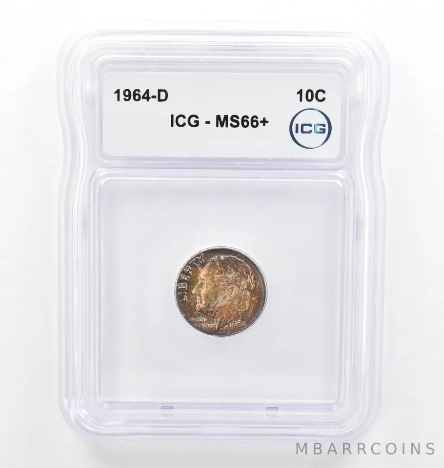 1964-D Roosevelt Dime MS66+ ICG Beautiful Tone *0208