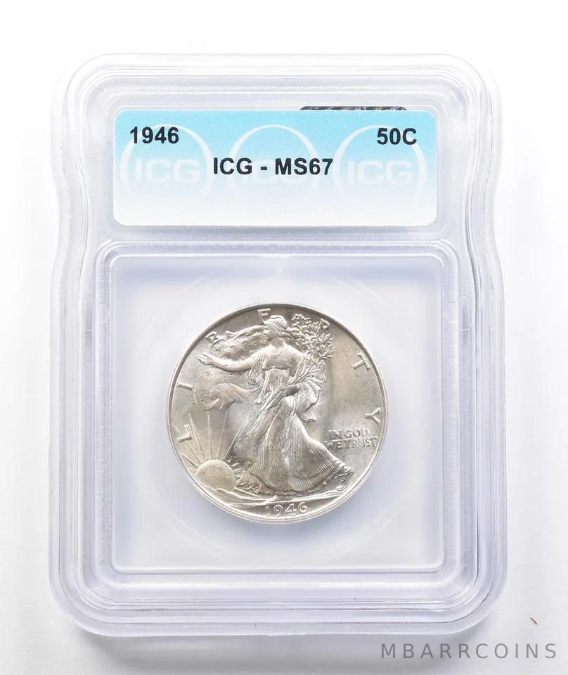 1946 Walking Liberty Half Dollar MS67 ICG a2872