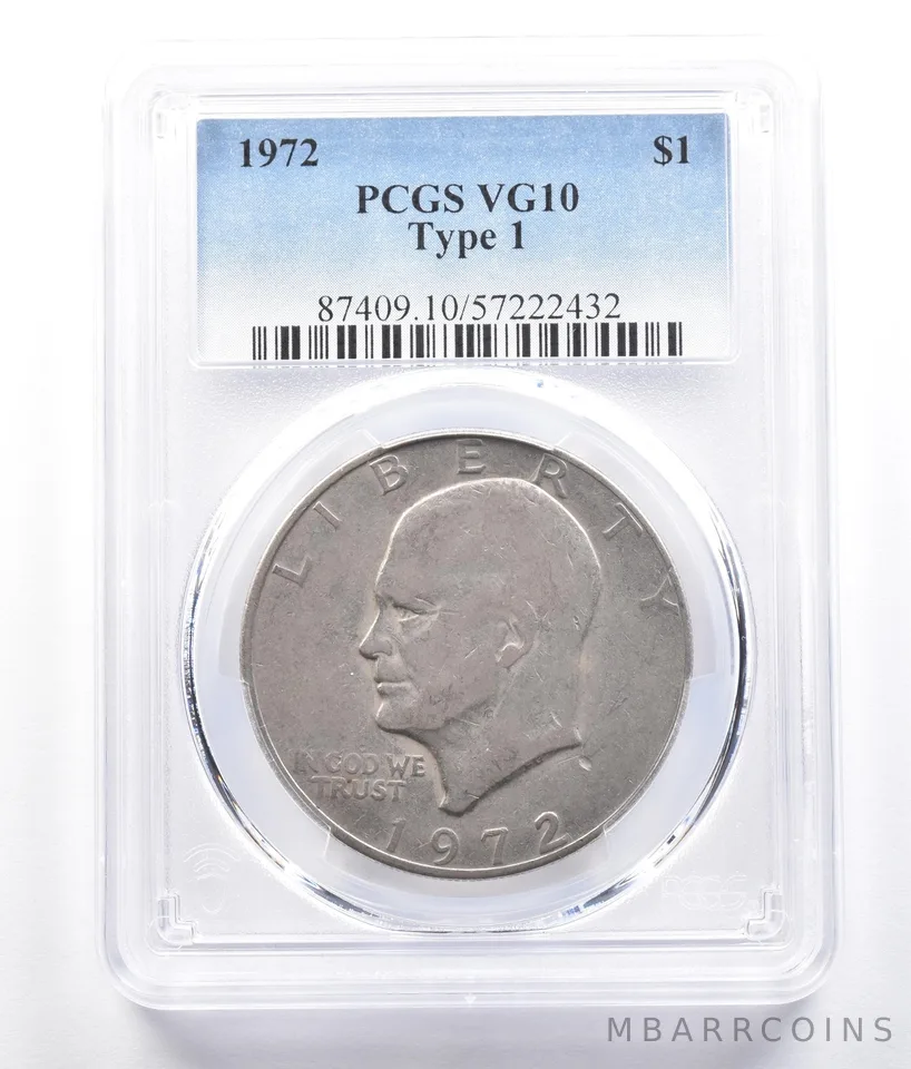 1972 Eisenhower $1 Type 1 VG10 PCGS a2686