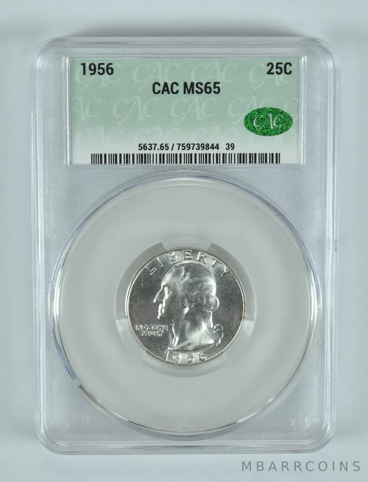 1956 Washington Quarter MS65 CAC CACg