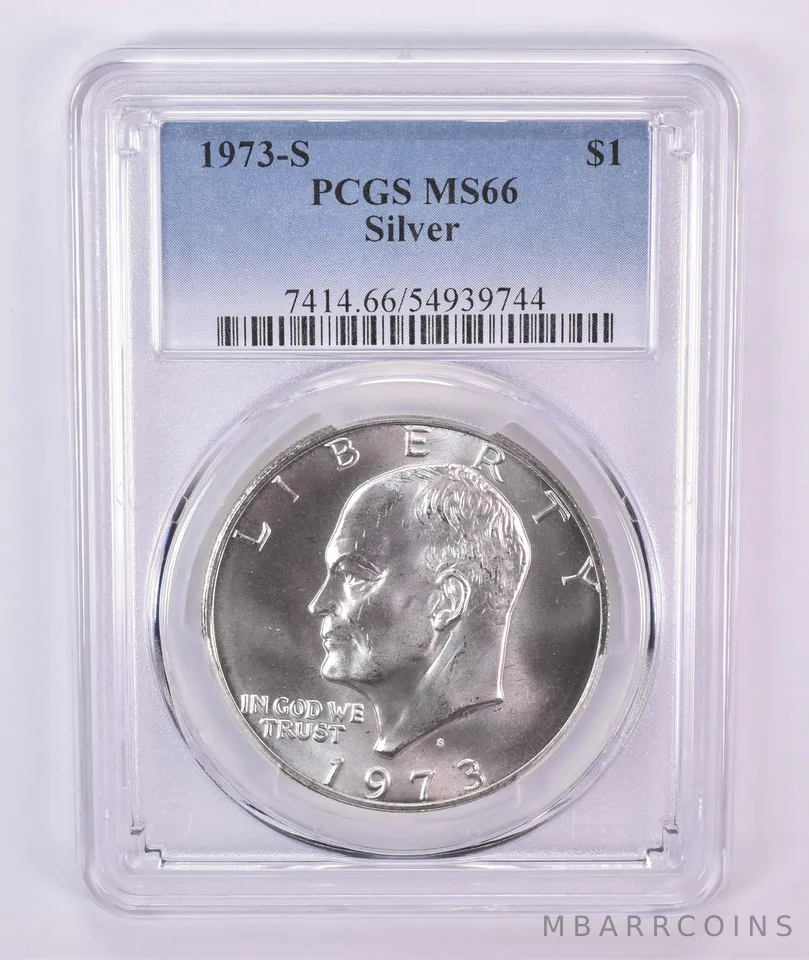 1973-S Eisenhower $1 Silver MS66 PCGS Blue Label