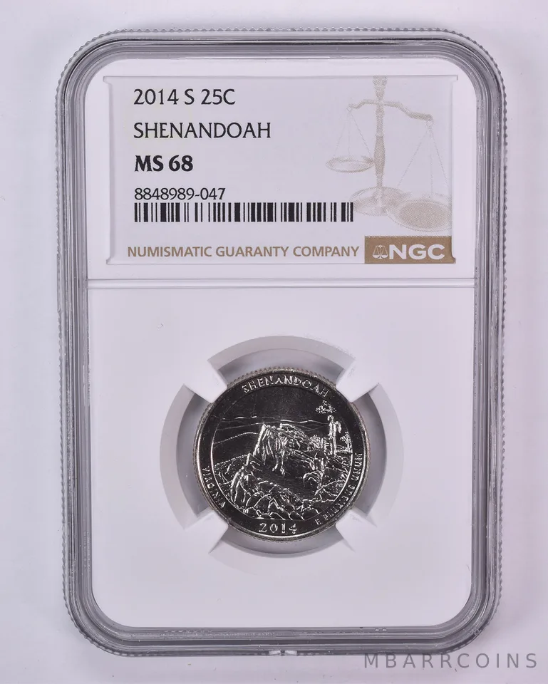 2014-S Washington Quarter ATB Shenandoah MS68 NGC