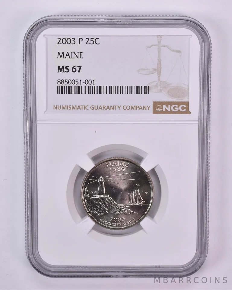 2003-P Washington State Quarter Maine MS67 NGC Brown Label