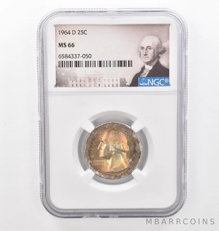 1964-D Washington Quarter MS66 NGC Beautiful Tone *2320