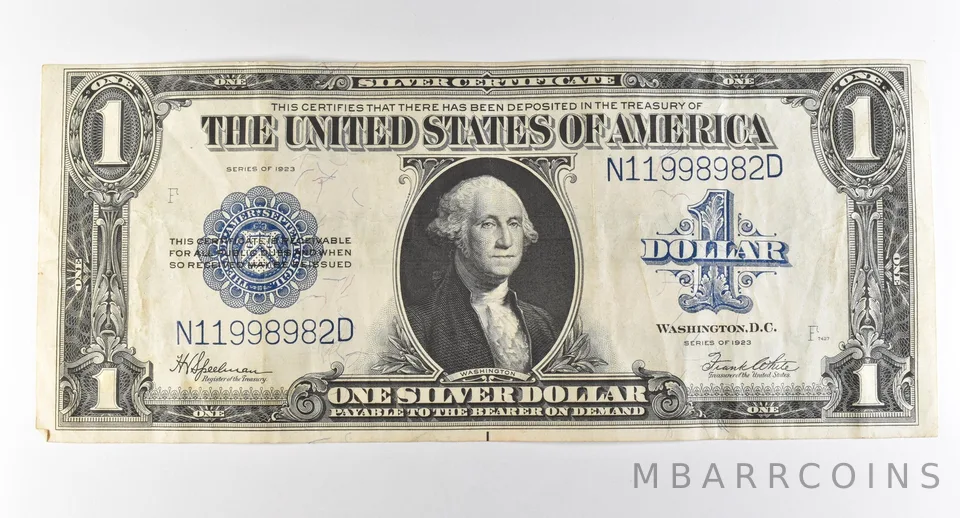 1923 $1 Silver Certificate Large Note Blue Seal *3017