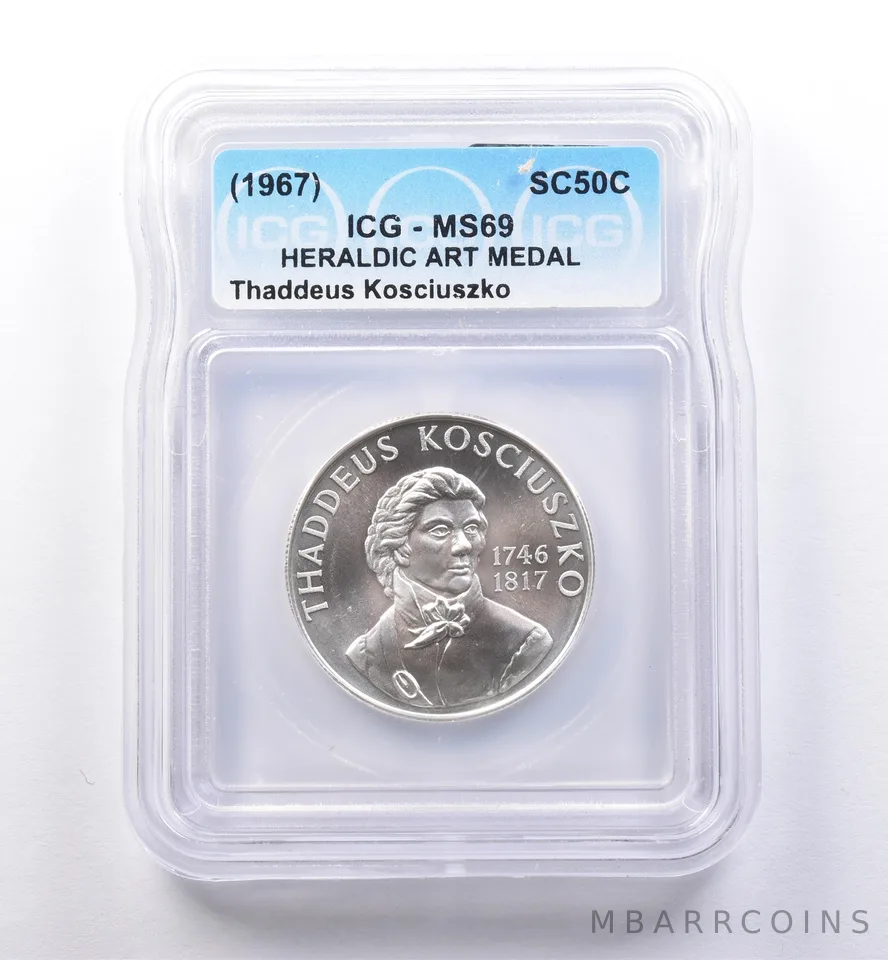 (1967) So Called Half Dollar Thaddeus Kosciuszko MS69 ICG *8412