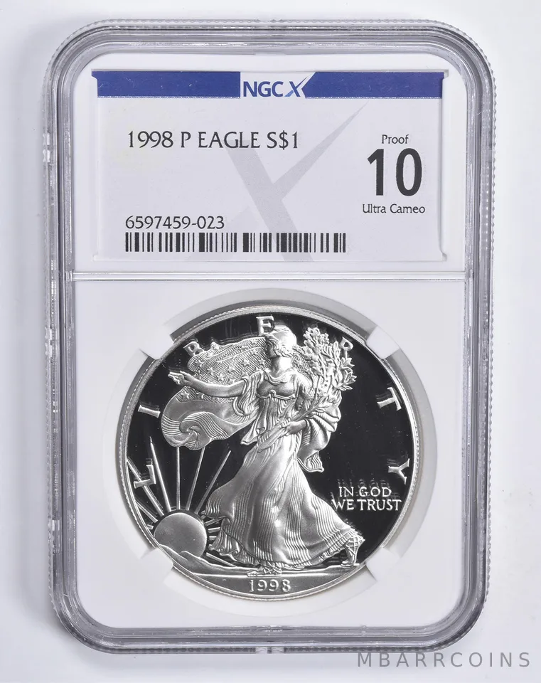 1998-P American Silver Eagle Proof 10 NGC X
