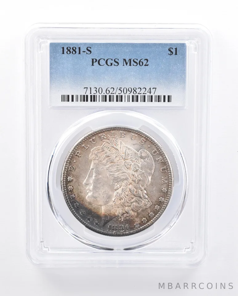 1881-S Morgan Silver Dollar MS62 PCGS Peripheral Tone *1966