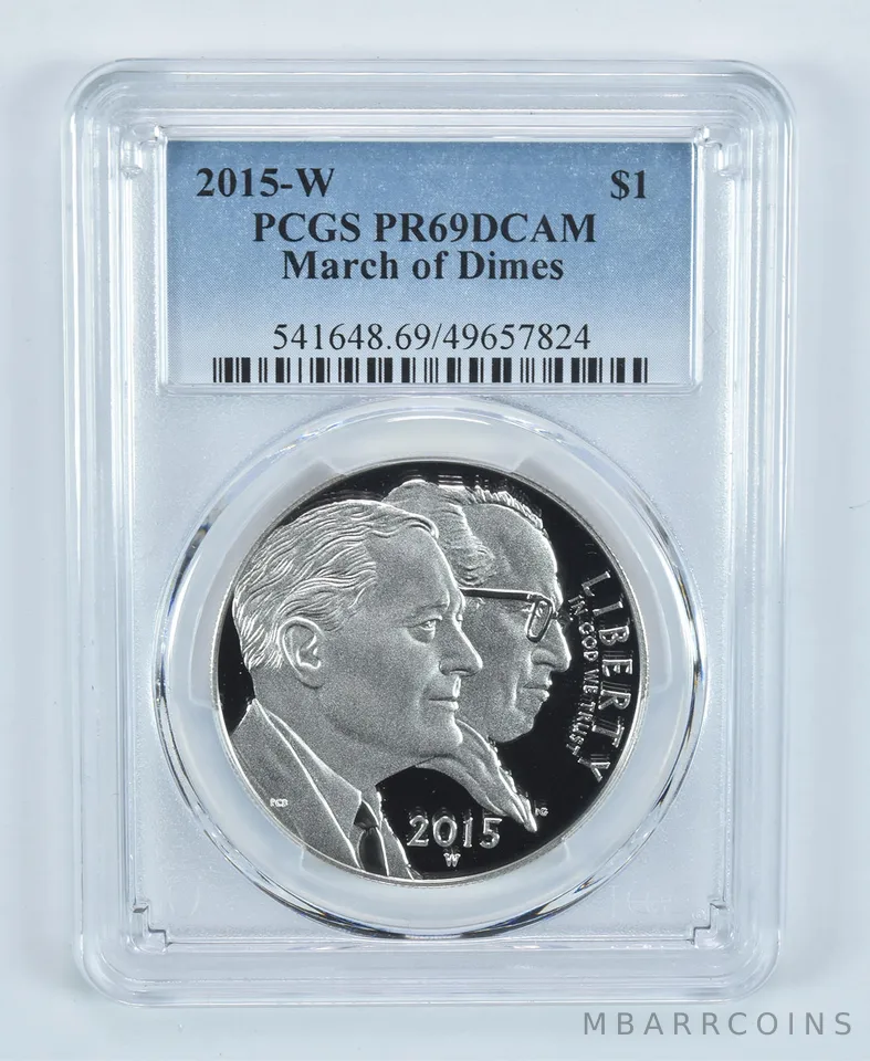 2015-W March Of Dimes Commemorative Dollar PR69 DCAM PCGS Blue Label