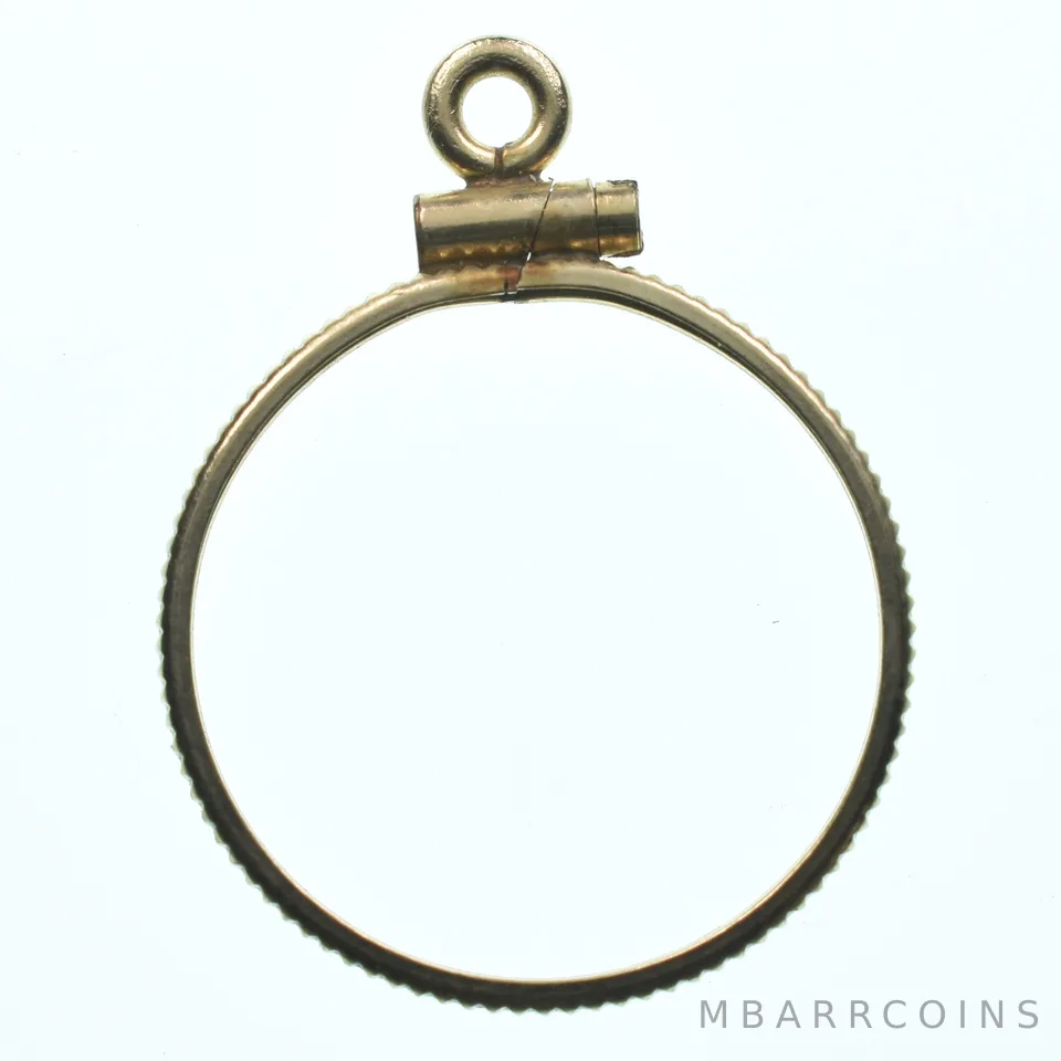 12K Gold Filled 16.5 MM Coin Bezel Pendant Frame Edge a2129