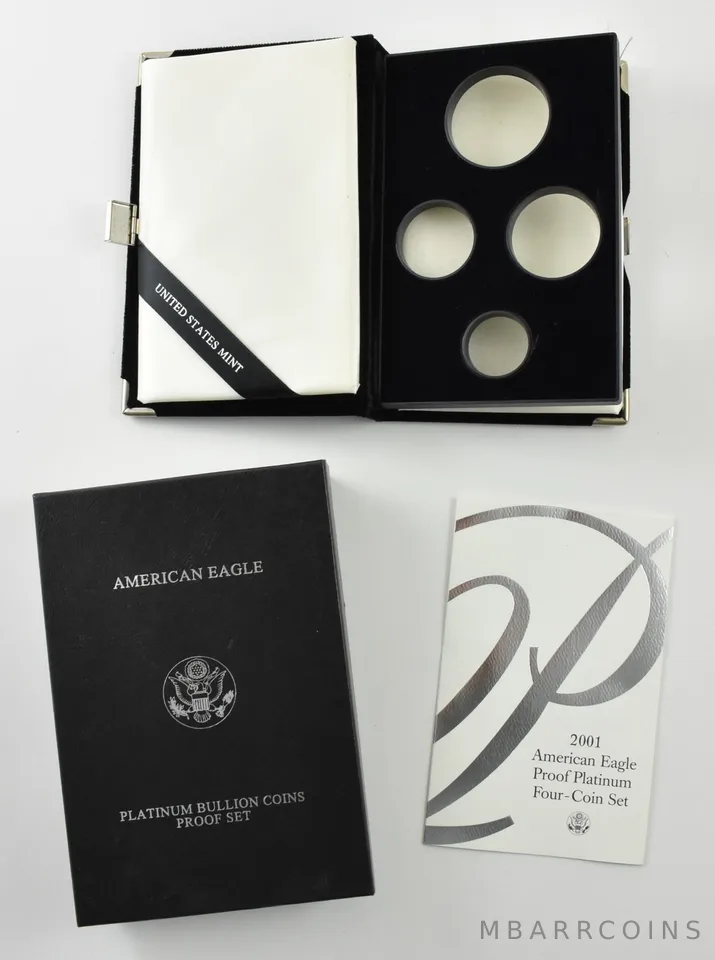 OGP 2001 Platinum Eagle Proof Set 4-Coin BOX & COA - NO COINS