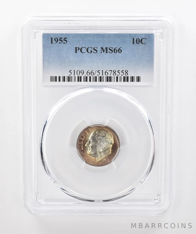 1955 Roosevelt Dime MS66 PCGS Beautiful Tone *1409