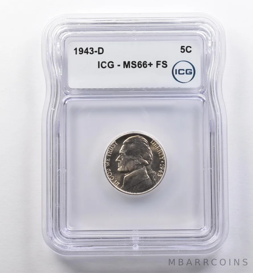 1943-D Jefferson Nickel MS66+ FS ICG *2239