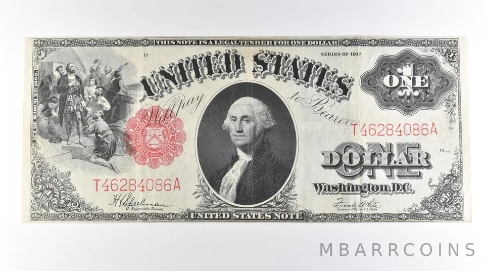 1917 $1 Legal Tender Large Note Red Seal FR#39 *0663