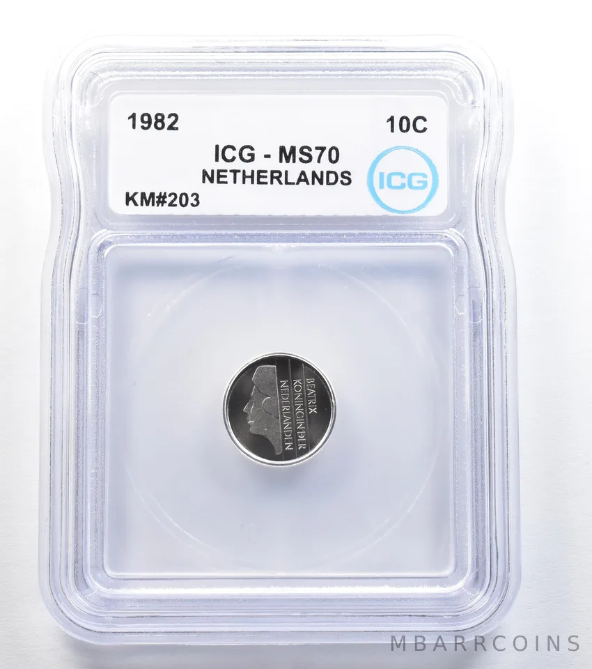 1982 Netherlands 10 Cent KM#203 MS70 ICG a7950