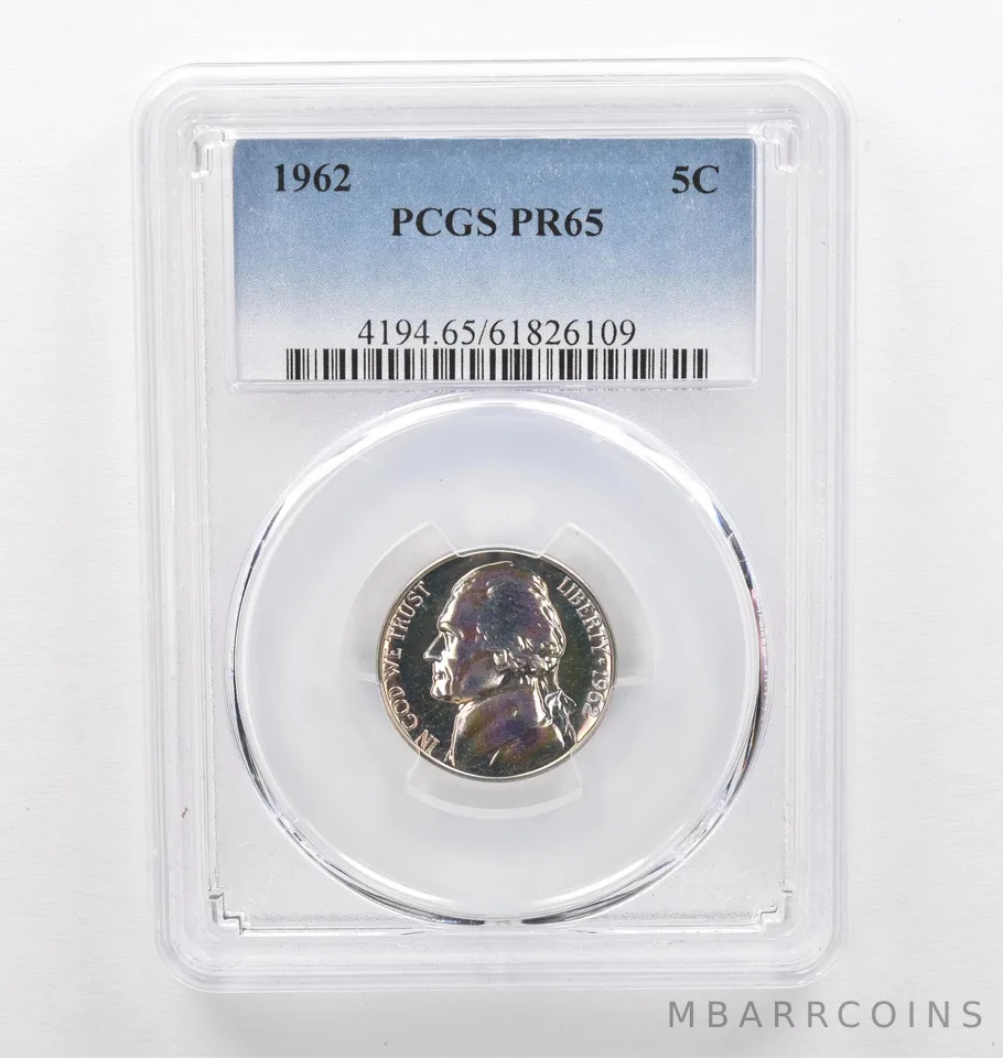 1962 Jefferson Nickel PR65 PCGS Beautiful Tone *0325
