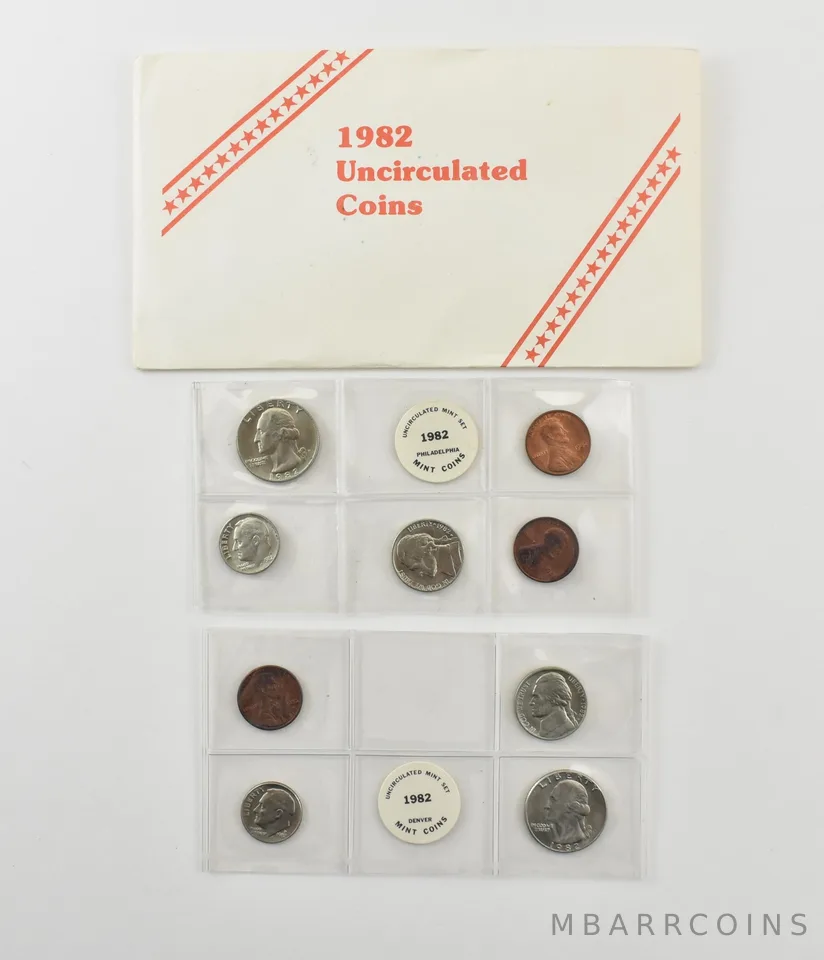 1982 Uncirculated Mint Set In Envelope *8200
