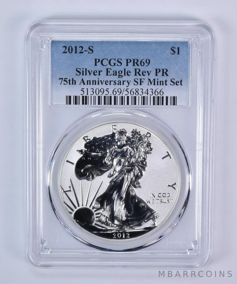 2012-S American Silver Eagle San Francisco Set Reverse PR69 PCGS