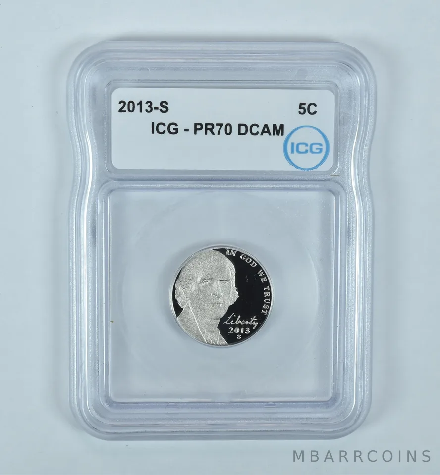 2013-S Jefferson Nickel PR70 DCAM ICG