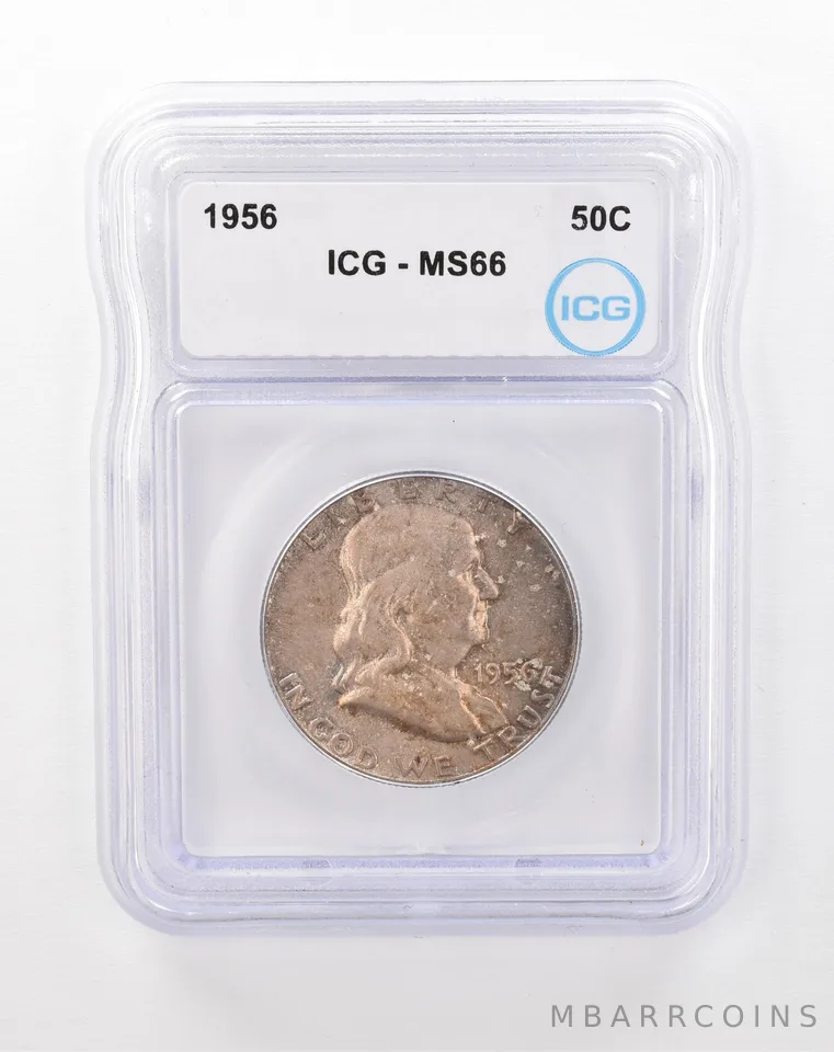 1956 Franklin Half Dollar MS66 ICG Beautiful Tone *1197
