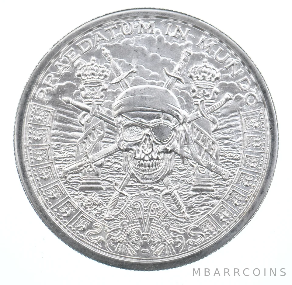 VINTAGE Art Bar/Round Silver ShieldPraedatum In Mundo .999 Silver 1 T Oz *850