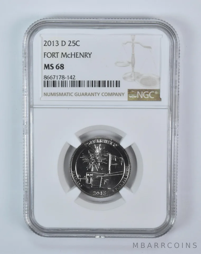 2013-D Washington Quarter ATB Fort McHenry MS68 NGC