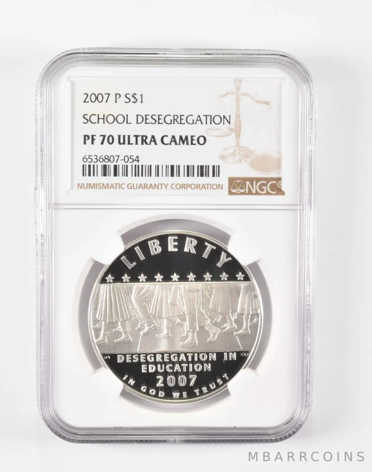2007-P Little Rock Commemorative Silver Dollar PF70 NGC Brown Label