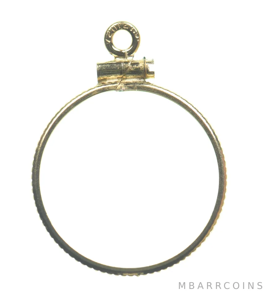 12k 0.6 Gram Gold Filled 15.5mm Coin Bezel Pendant Frame Edge *4898