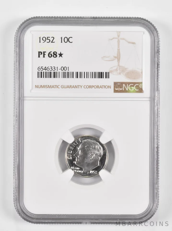 PF68* 1952 Roosevelt Dime NGC a1283