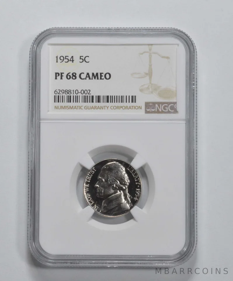 PF68 CAM 1954 Jefferson Nickel - Graded NGC *6848