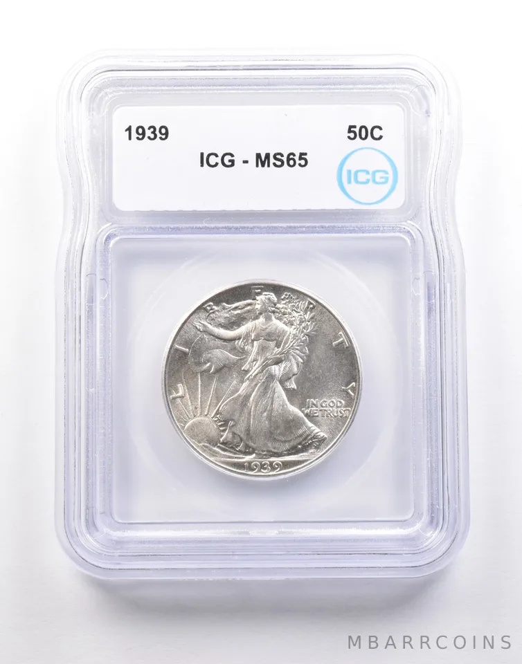 1939 Walking Liberty Half Dollar MS65 ICG *5139