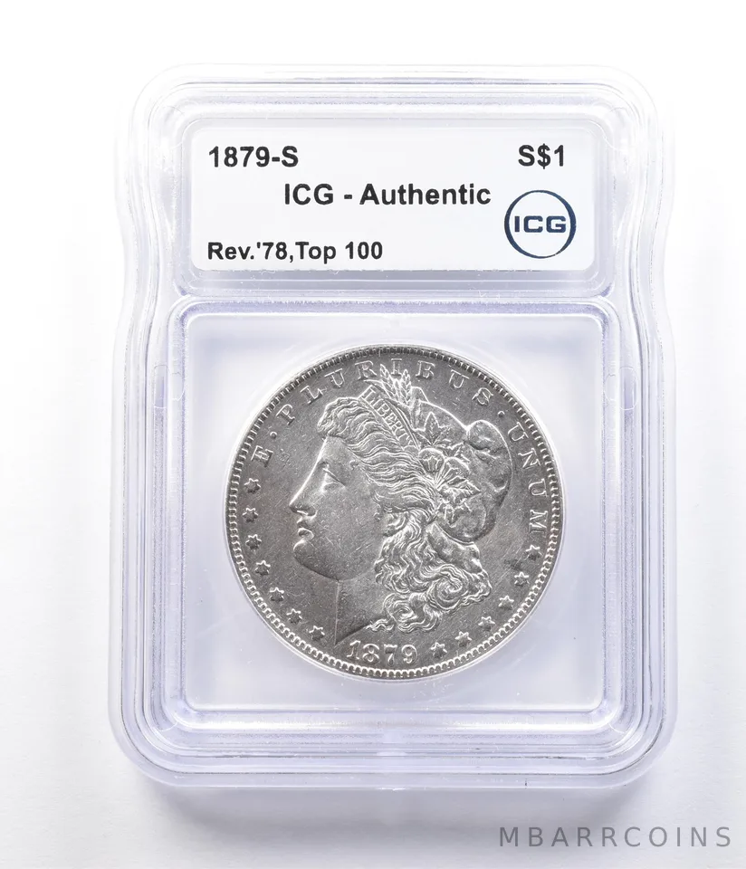 1879-S Morgan Silver Dollar Reverse 78 Top 100 Authentic ICG a2905