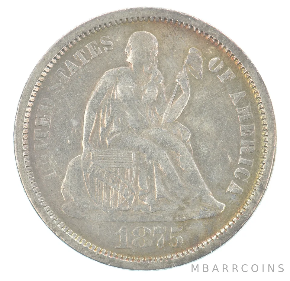 1875-S Seated Liberty Dime Beautiful Tone *0329