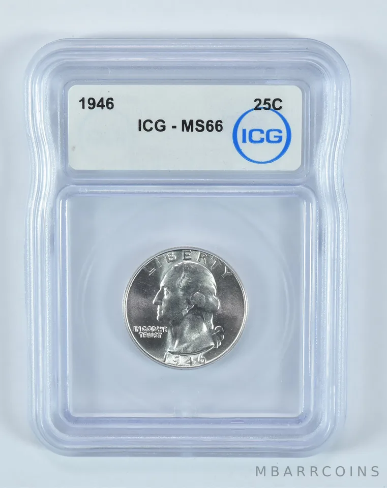 1946 Washington Quarter MS66 ICG