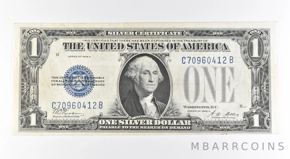 1928 A $1 Silver Certificate Blue Seal Fr#1601 *0494