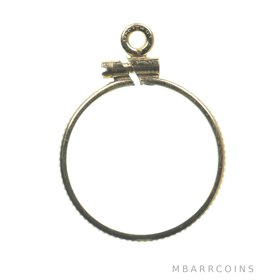 14K 16mm Gold Filled US Half Dime Coin Bezel Pendant Frame Edge *1369