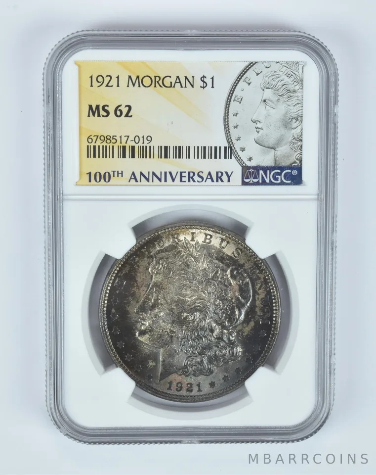 MS62 1921 Morgan Silver Dollar NGC Beautifully Toned a7473