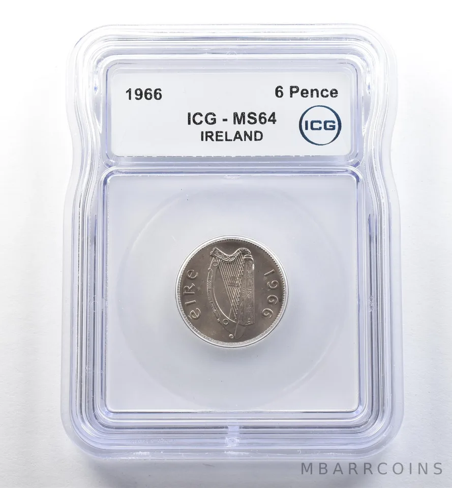 1966 Ireland 6 Pence MS64 ICG *2556