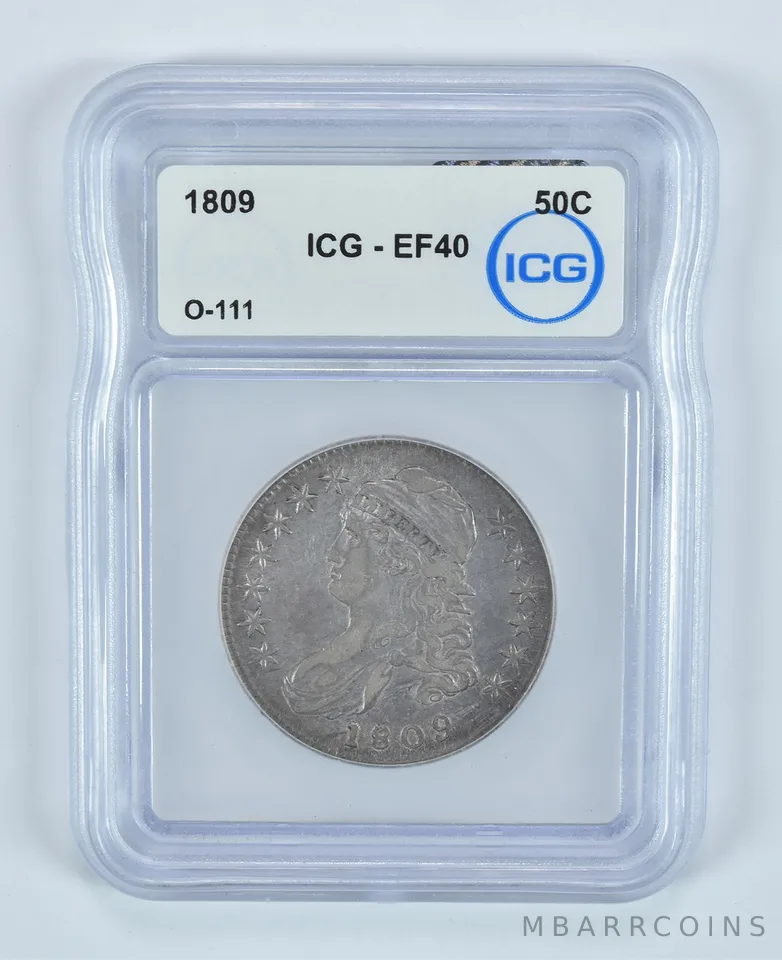 1809 Capped Bust Half Dollar O-111 EF40 ICG a9048