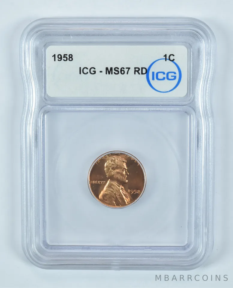 1958 Lincoln Wheat Cent MS67 RD ICG