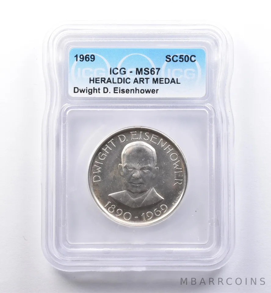 1969 So Called Half Dollar Dwight D Eisenhower MS67 ICG *8410